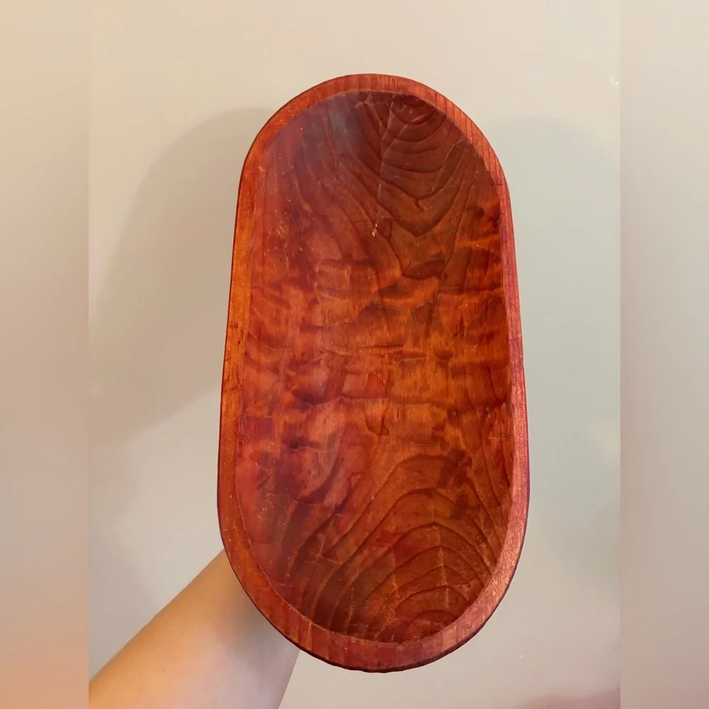 Handmade Wooden Oblong Dough Bowl, Fruit Bowl, Serving Bowl Serveware Farmhouse
